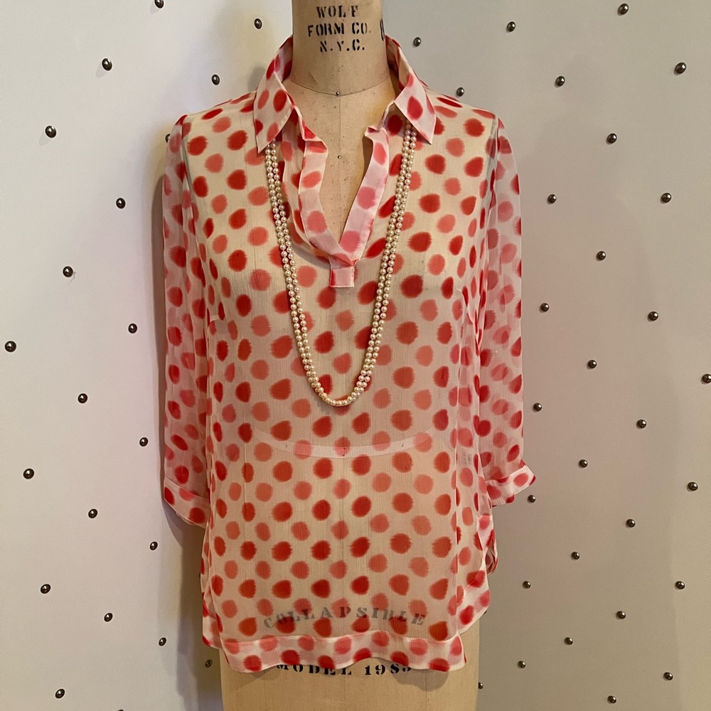 LEGGIADRO NWOT sheer silk top